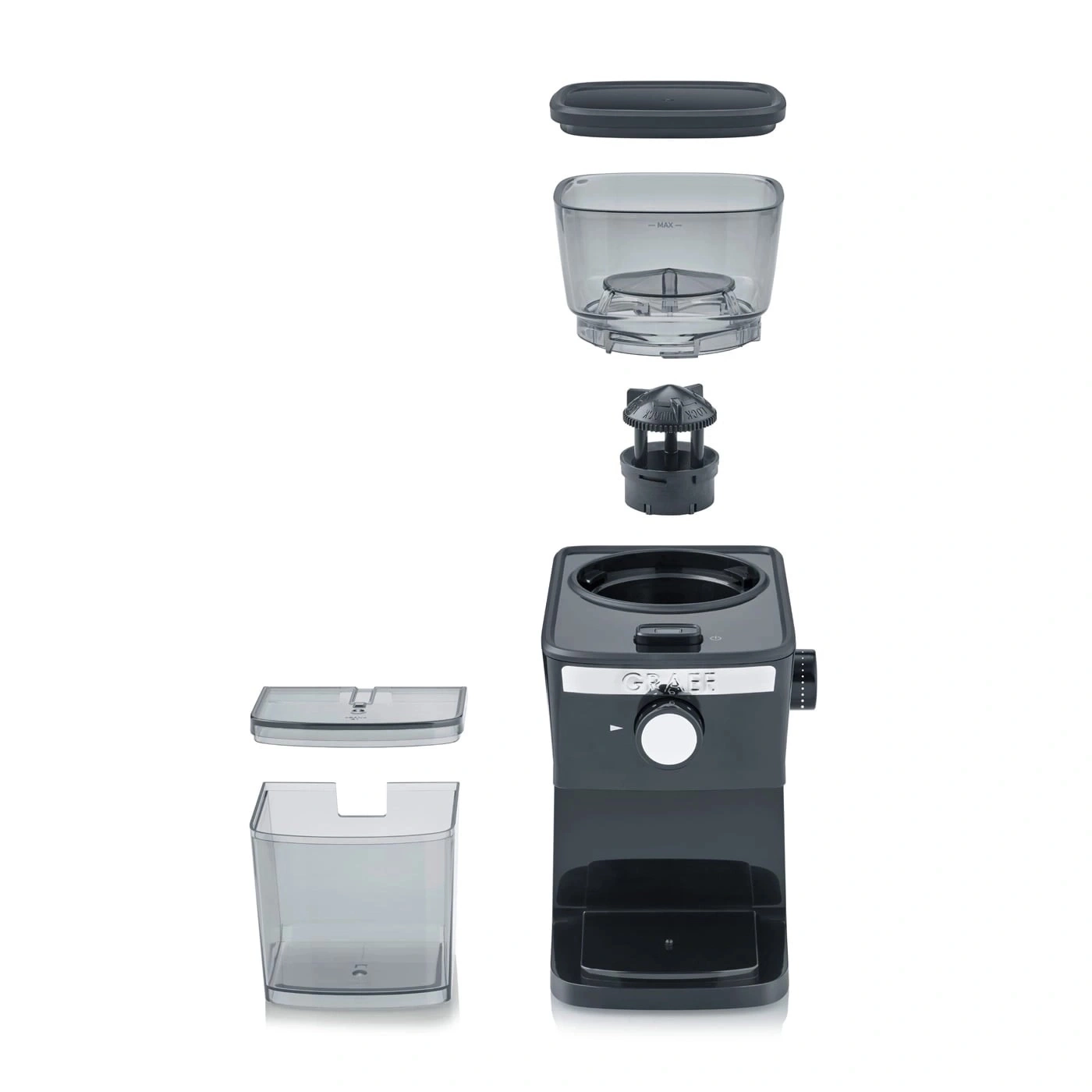 GRAEF Kaffeemühle, Einzelteile abgebildet, schwarz