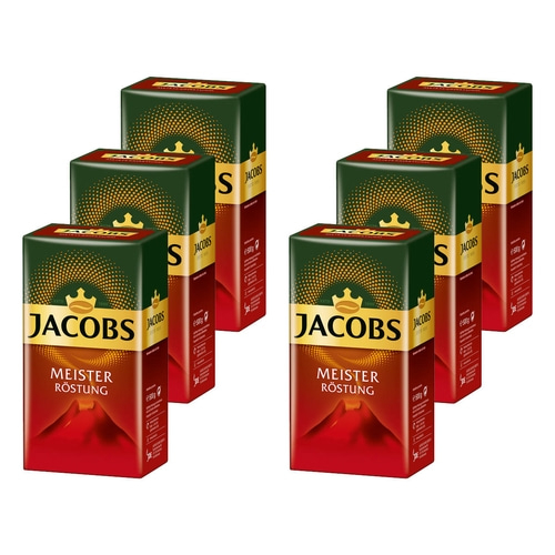 JACOBS Filterkaffee Meisterröstung 6 x 500 g Kaffee gemahlen + 1 Becher + 1 Dose