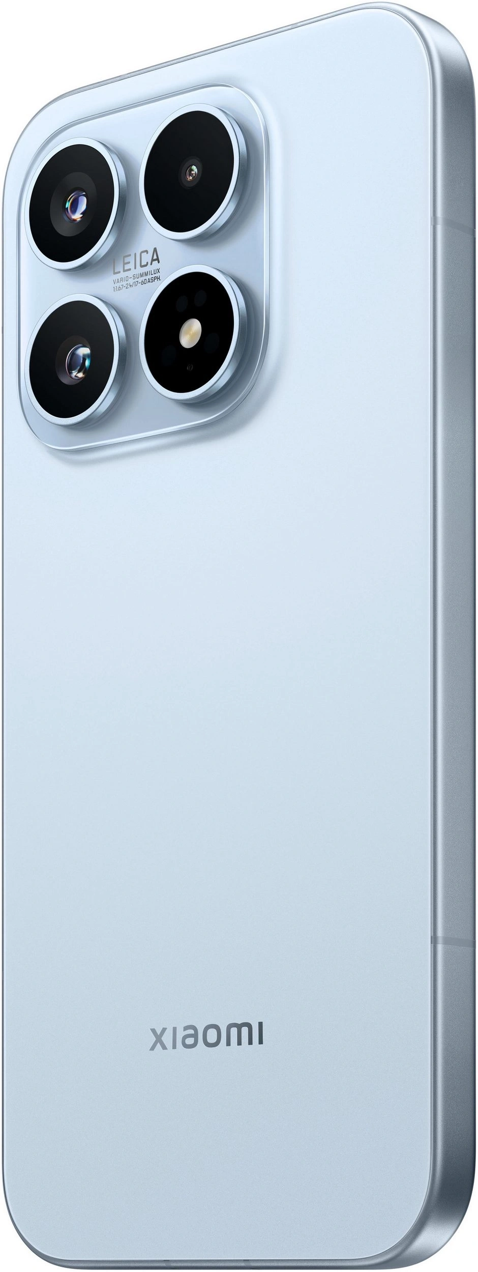 Xiaomi Handy mit Leica-Kamera und silbernem Rahmen.