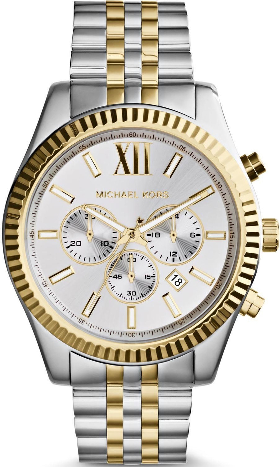MICHAEL KORS Herrenarmbanduhr LEXINGTON MK8344 Quarz Datum gold silber MICHAEL KORS Herrenarmbanduhr LEXINGTON MK8344 Quarz Datum gold silber