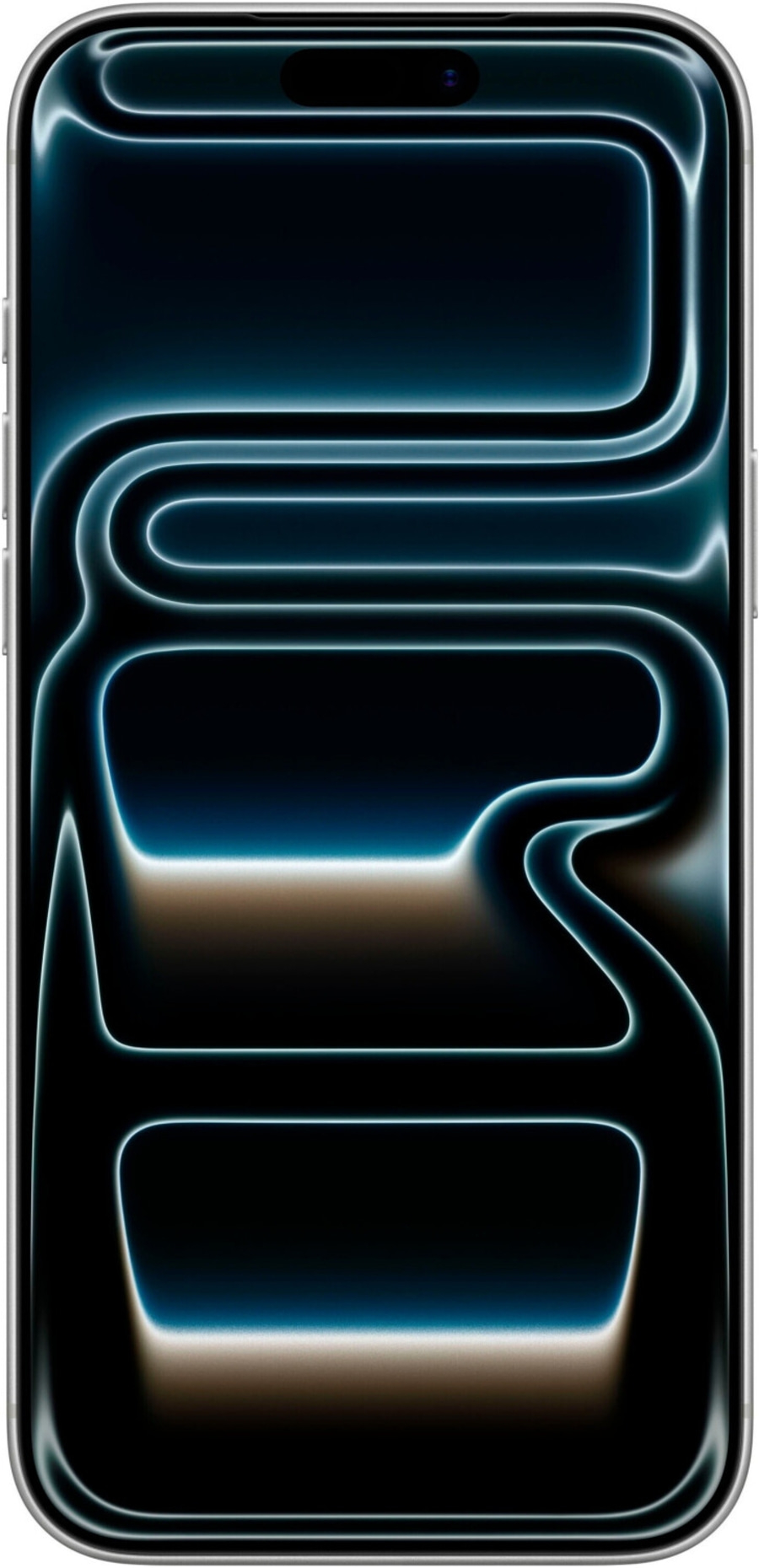 Abstrakte blaue und goldene Linien auf schwarzem Hintergrund auf einem Smartphone.