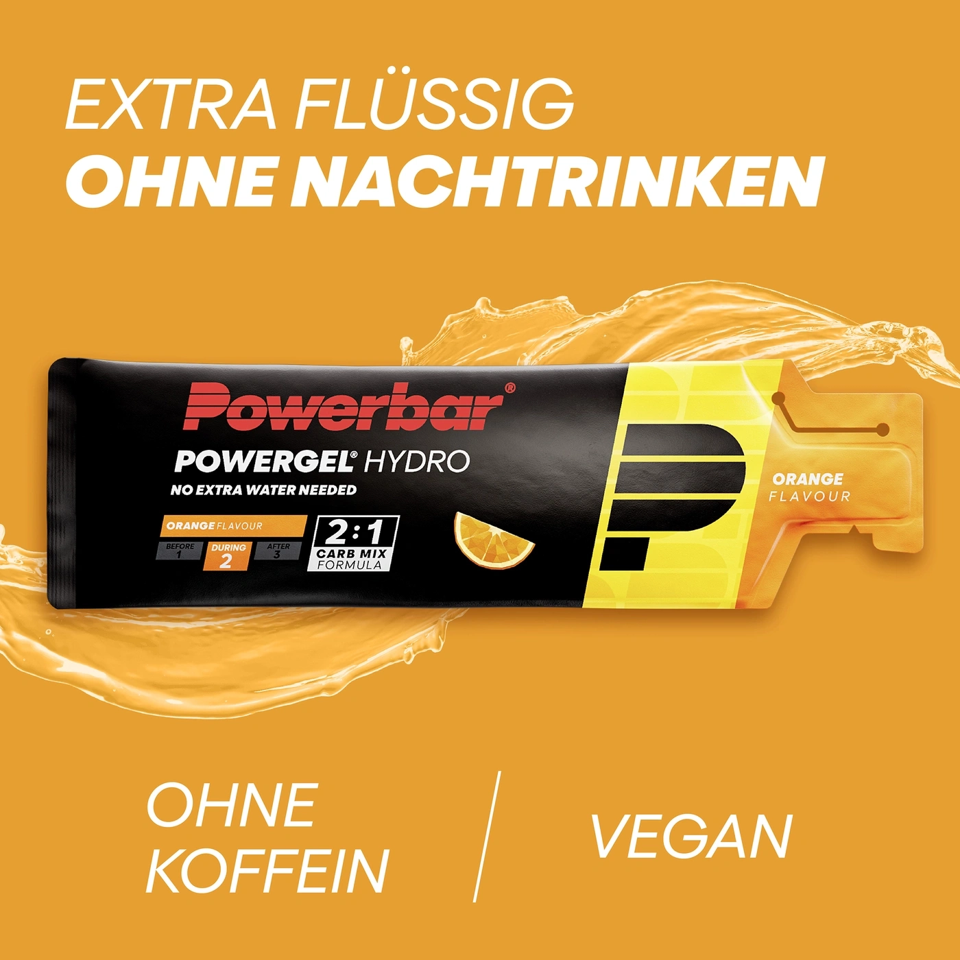 Powerbar Powergel Hydro Orange Geschmack ohne Koffein vegan