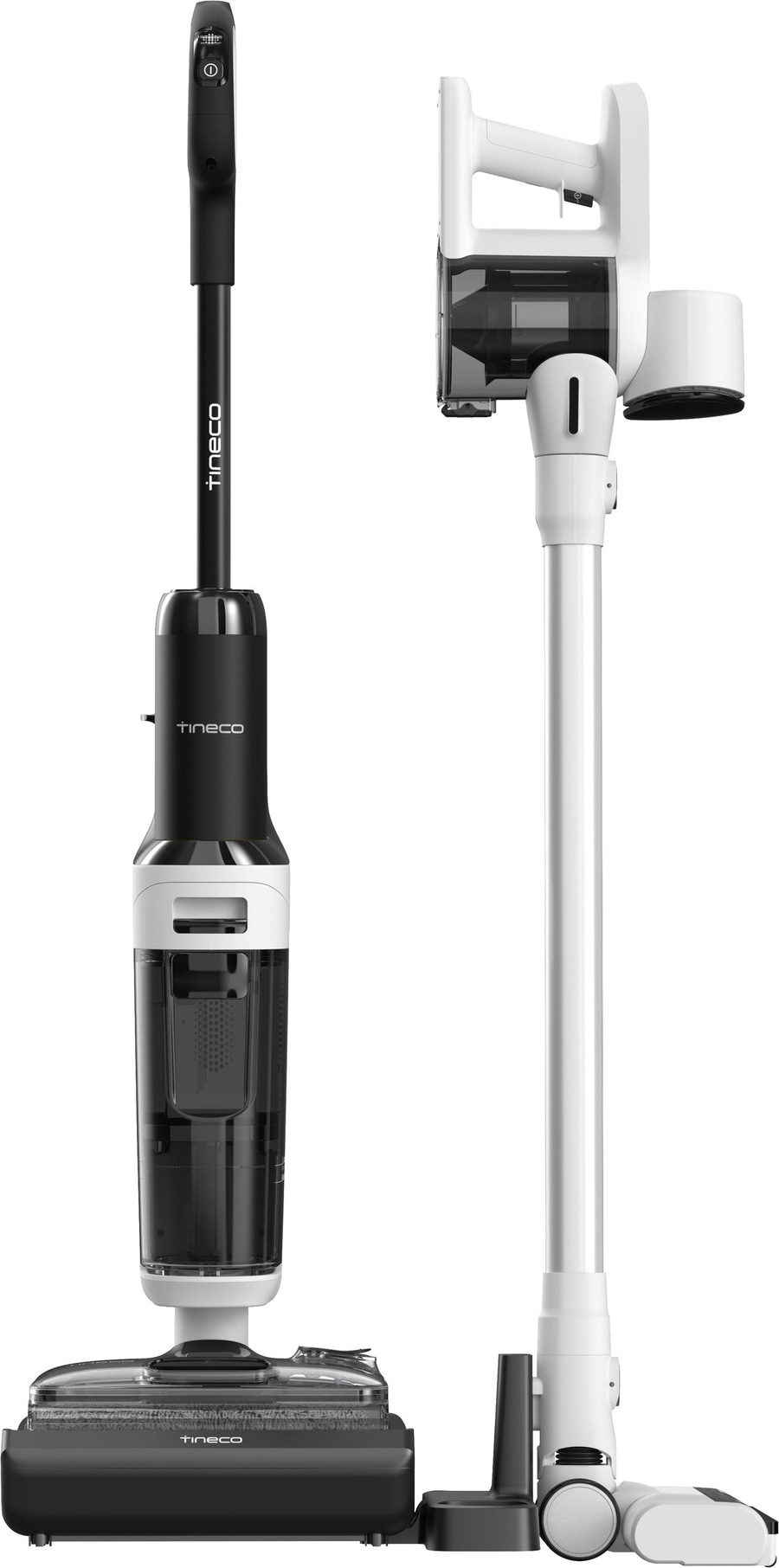 Tineco Staubsauger, schwarz und weiß, modernes Design, Reinigungswerkzeug, Haushaltsgerät