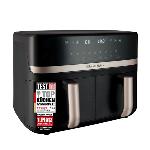 RUSSELL HOBBS Heißluftfritteuse 2 Kammern 9 L Rapid Airfryer Satisfry 27680-56