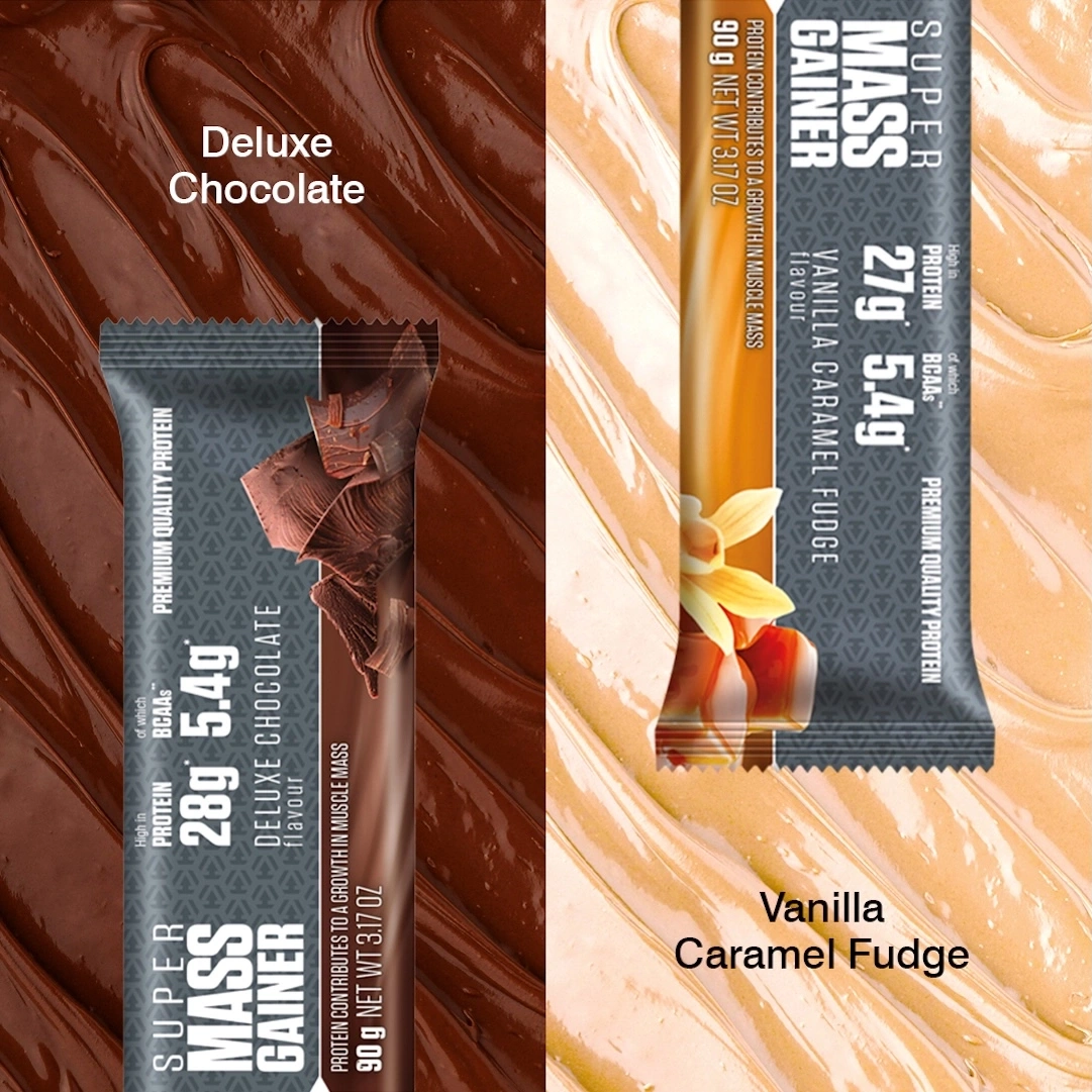 Schokoladen- und Vanille-Karamell-Fudge-Proteinriegel