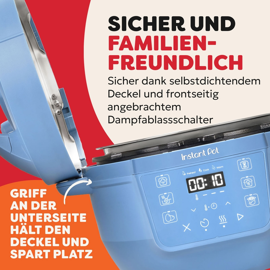 INSTANT POT Classic Mini 7in1 Multikocher 3,8L 800W Slow Cooker Schongarer Blau