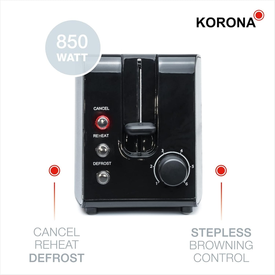 KORONA Doppelschlitztoaster 21250 850W Brötchenaufsatz 6 Stufen Edelstahl NEU
