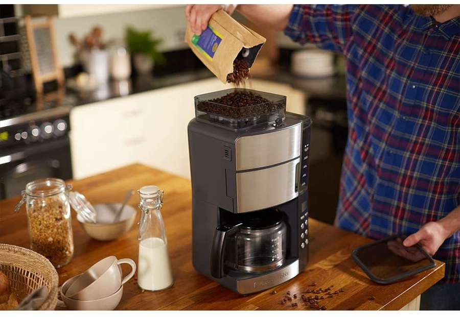 RUSSELL HOBBS Kaffeemaschine mit Mahlwerk Grind&Brew 25610-56 3 Mahlgrade Timer