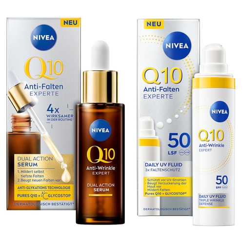 NIVEA Q10 Anti-Falten EXPERTE Dual Action Serum 30 ml + Daily Fluid 40 ml