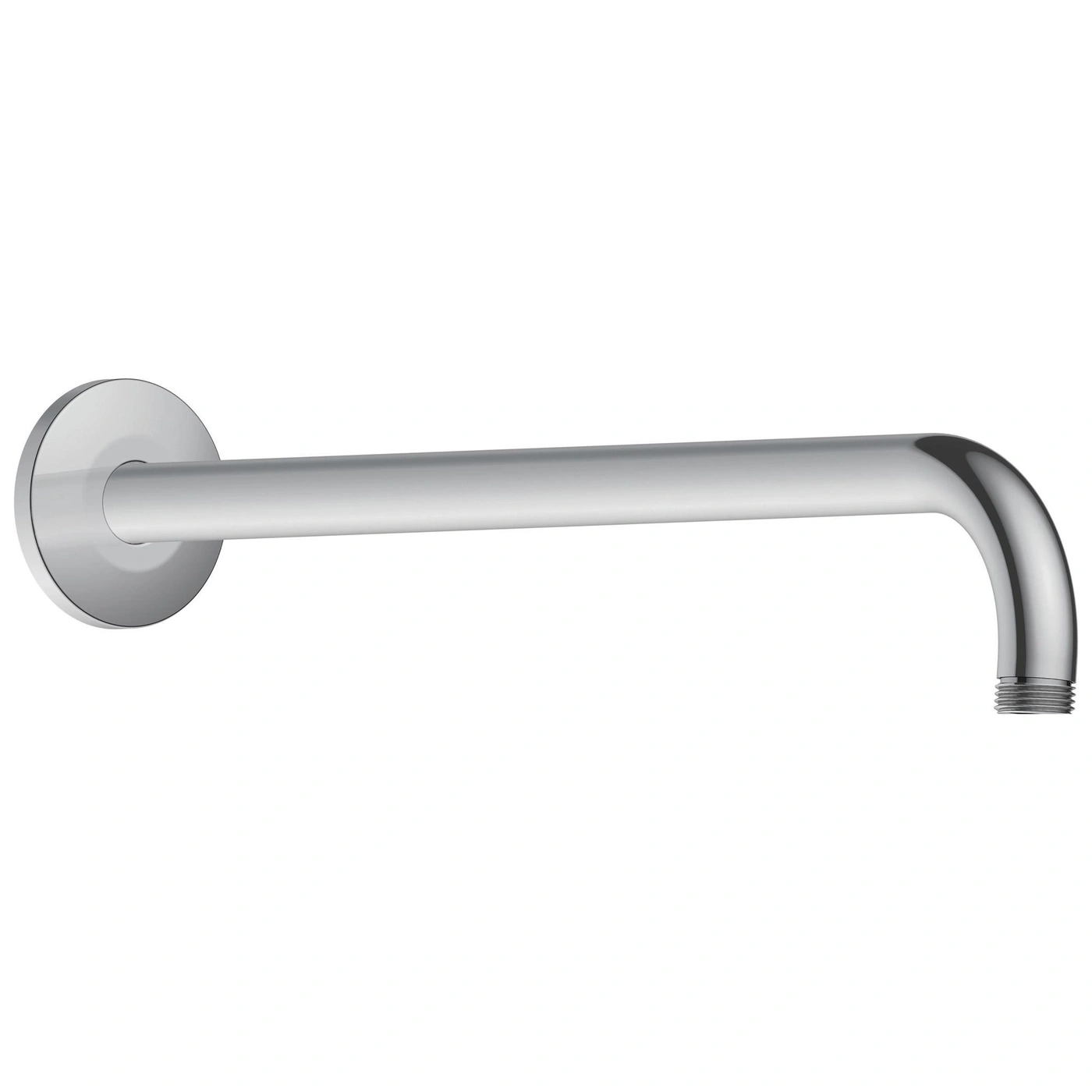 Chrom Duscharm mit gerader Wandplatte und gewinde zum Anschluss