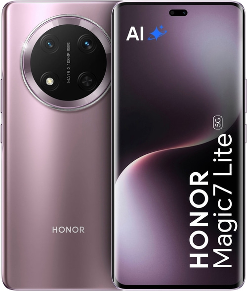 Honor Magic7 Lite 5G Smartphone, violett, AI-Kamera, 108MP, modernes Design, 5G-Konnektivität