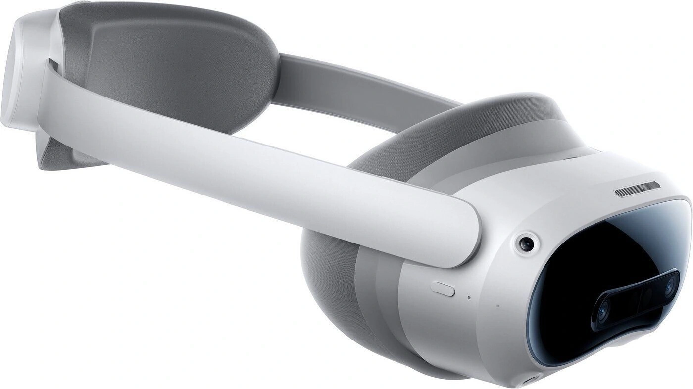VR-Brille, weiß und grau, futuristisches Design, Virtual Reality, Technologie, Kopfhörer