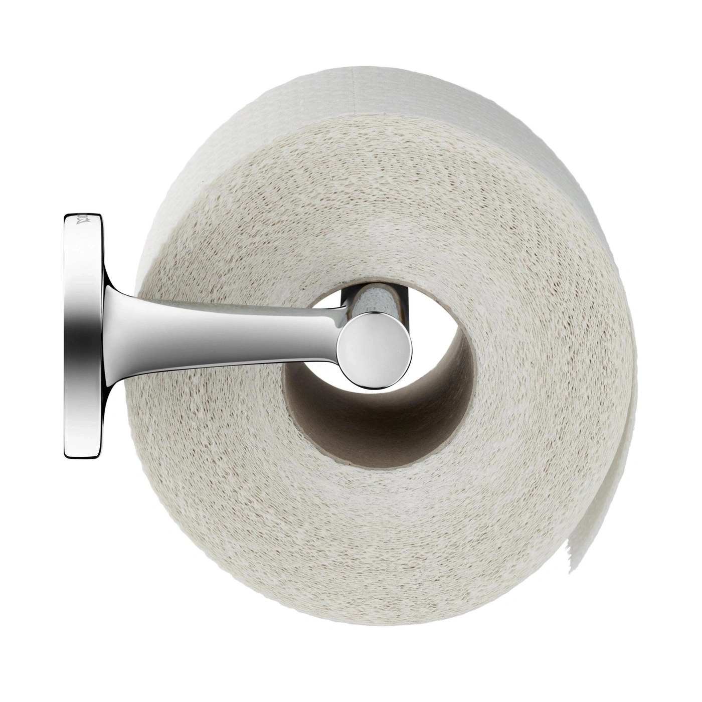 Ein Klopapierhalter mit einer Klopapierrolle