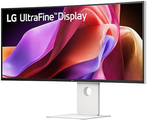 Ein LG UltraFine Display mit einem modernen weißen Ständer