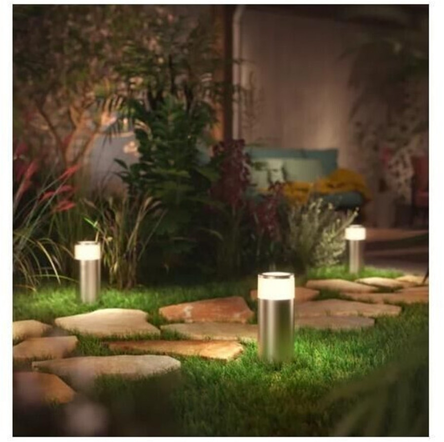 PHILIPS HUE Calla Outdoor Pollerleuchte Edelstahl 590 lm 8 W Gartenleuchte NEU