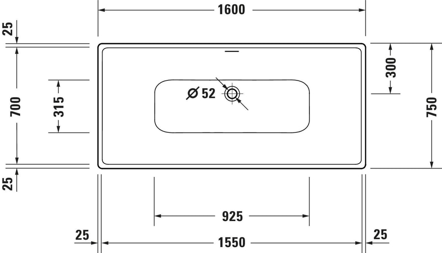 DURAVIT DuraSkye Badewanne 1600x750 mm Rechteckige Wanne Freistehend