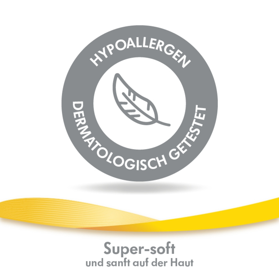 Hypoallergen, dermatologisch getestet, super-soft und sanft auf der Haut