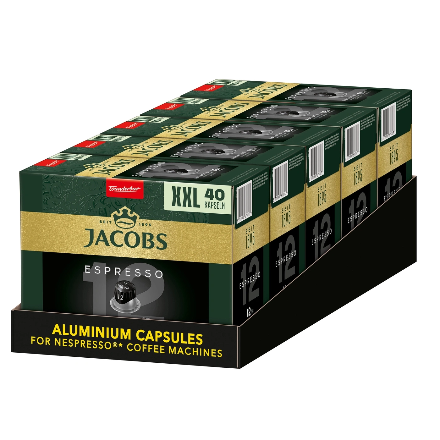 Jacobs Espresso Aluminium Kapseln Kaffeemaschinen XXL 40 Kapseln