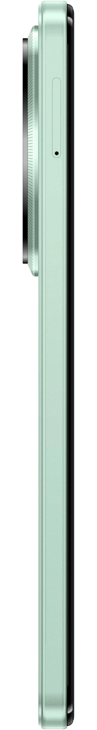 Ein hellgrünes Smartphone mit einem schwarzen Rand und einem Kameramodul