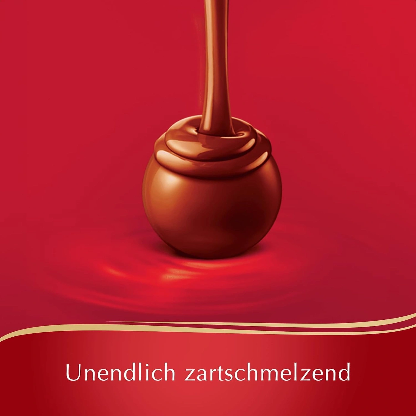 Schokolade schmilzt auf einer roten Fläche