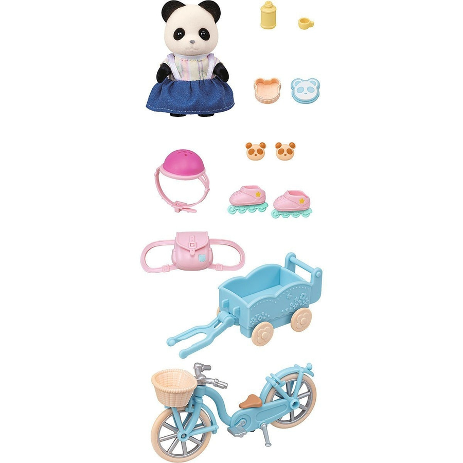 SYLVANIAN FAMILIES Epoch Toys "Panda Fahrrad Rollschuh" Set ab 3 Jahren NEU