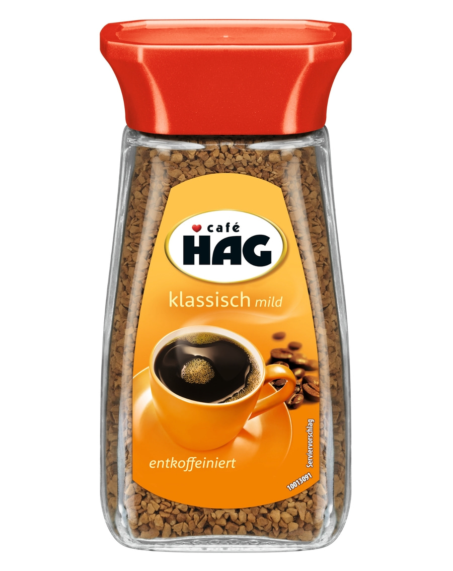 CAFÉ HAG Löskaffee klassisch mild 6x100g Gläser entkoffeiniert löslicher Kaffee