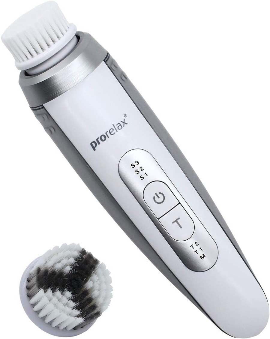 PRORELAX SONIC Ultraschall Gesichtsbürste Gesichtsreiniger weiß/silber NEU