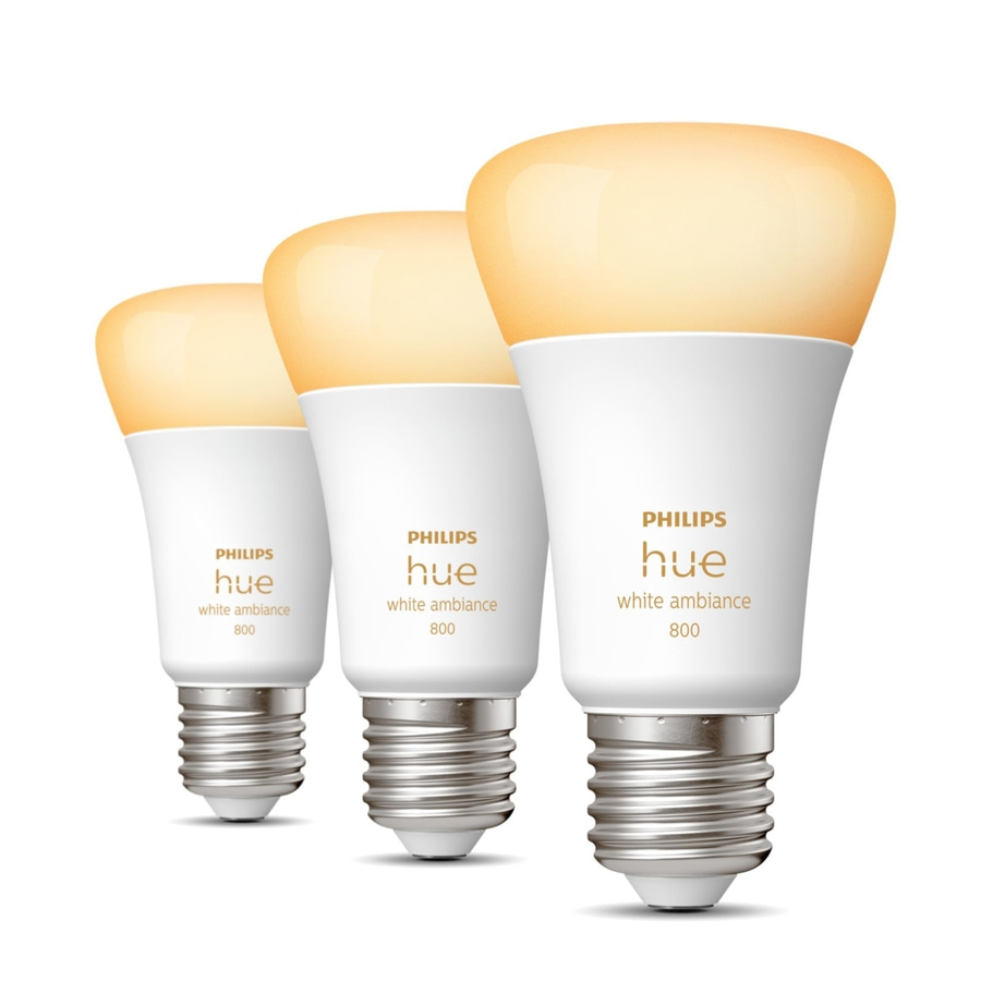 PHILIPS Hue White & Ambiance E27 3er Set LED Leuchten 800lm Smarte Leuchtmittel