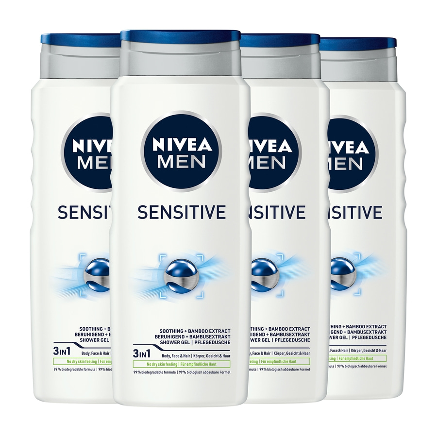 Nivea Men Sensitive Duschgel, 3in1, beruhigend, Bambusextrakt, für empfindliche Haut