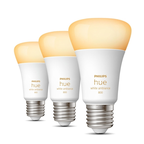 PHILIPS Hue White & Ambiance E27 3er Set LED Leuchten 800lm Smarte Leuchtmittel