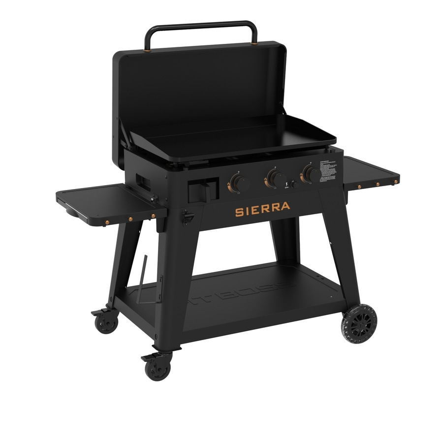 Pit Boss Gasgrill mit Grillwagen Sierra Onyx Plancha 3-Brenner BBQ Grill tragbar
