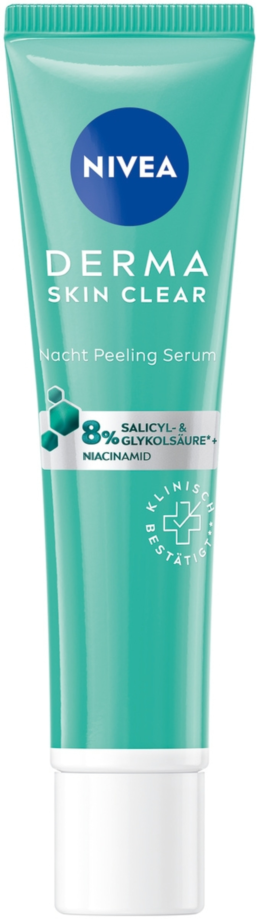 NIVEA Derma Skin Clear Nacht Peeling Serum Nachtpflege mit Niacinamid 2 x 40ml