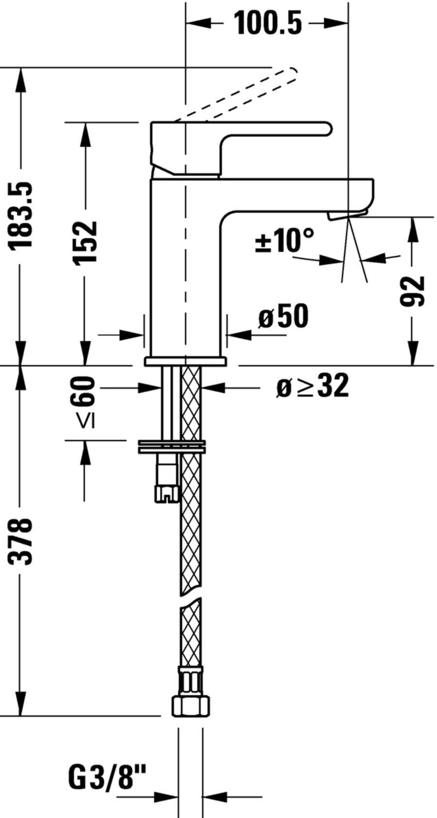 DURAVIT B.2 Einhebel Waschtischmischer S Einhandmischer Mischbatterie Wasserhahn