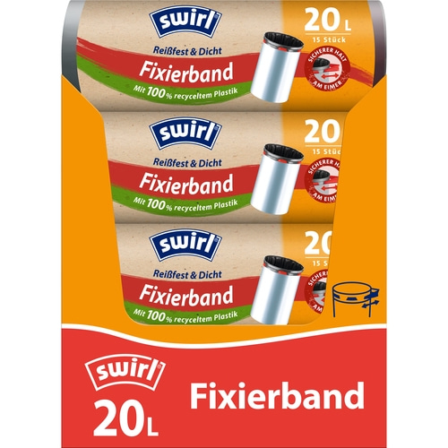 9 x SWIRL Müllbeutel 20 l Fixierband á 20 Stück pro Rolle NEU
