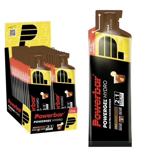 POWERBAR PowerGel Hydro Cola High Carb Energie Gel Natrium Koffein 24 x 67 ml