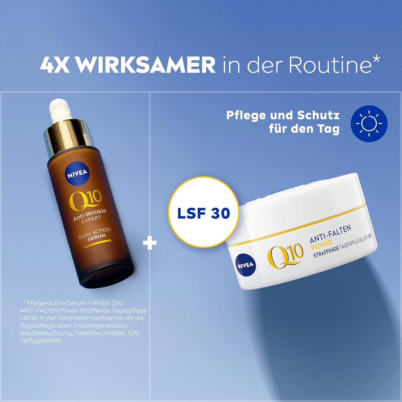 NIVEA Q10 Anti-Falten Dual Action Serum 30ml + Q10 Tagespflege LSF30 50ml Set