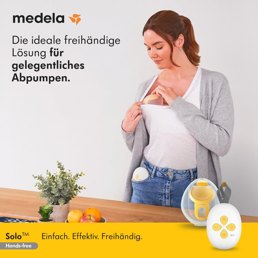 Medela Solo Brustpumpe: Freihändige Lösung für gelegentliches Abpumpen, einfach und effektiv.