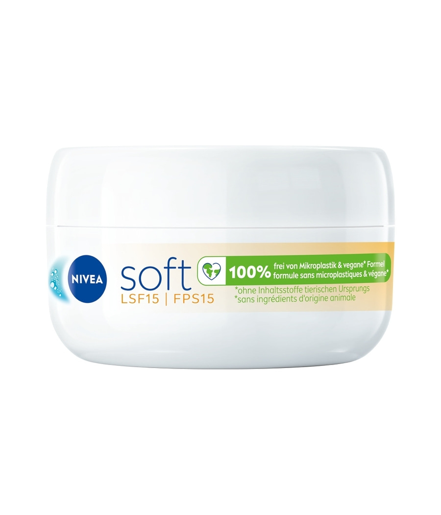 NIVEA Soft Feuchtigkeitscreme mit Sonnenschutz Lichtschutzfaktor 15 3 x 100 ml