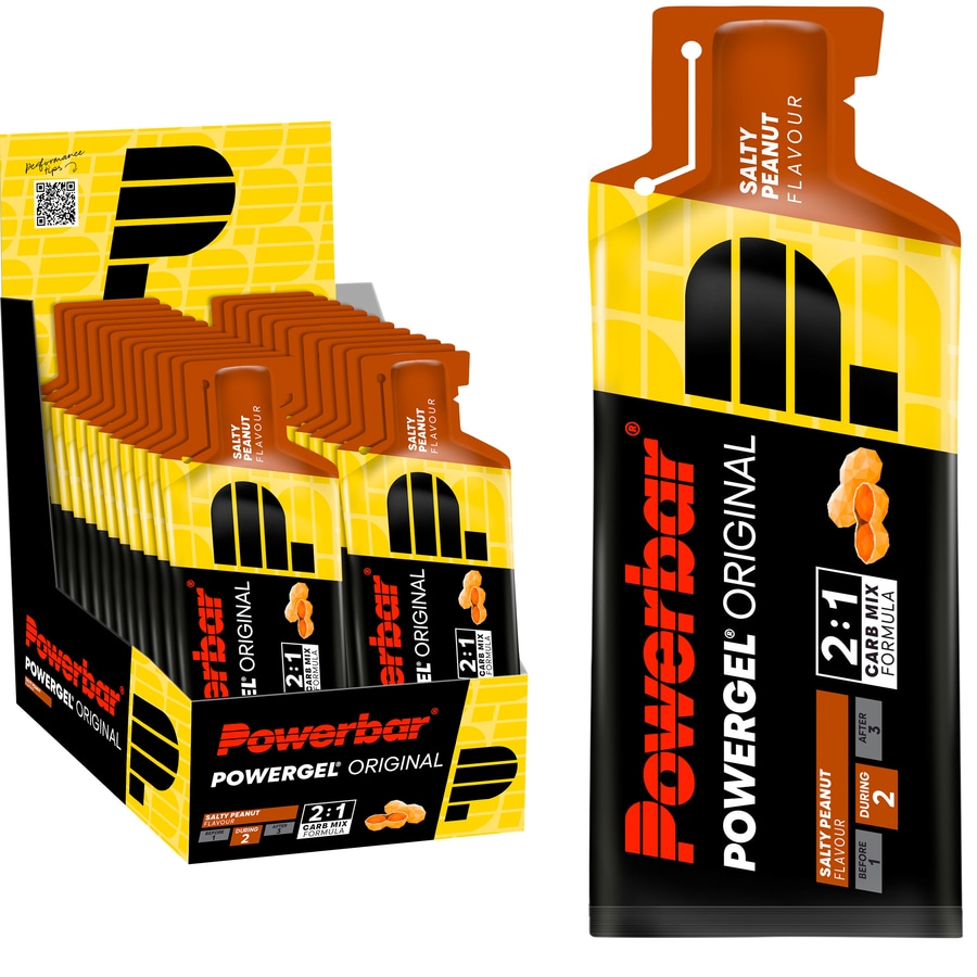 POWERBAR PowerGel Fruit Salty Peanut High Carb Energie Gel Natrium 24 x 41 g