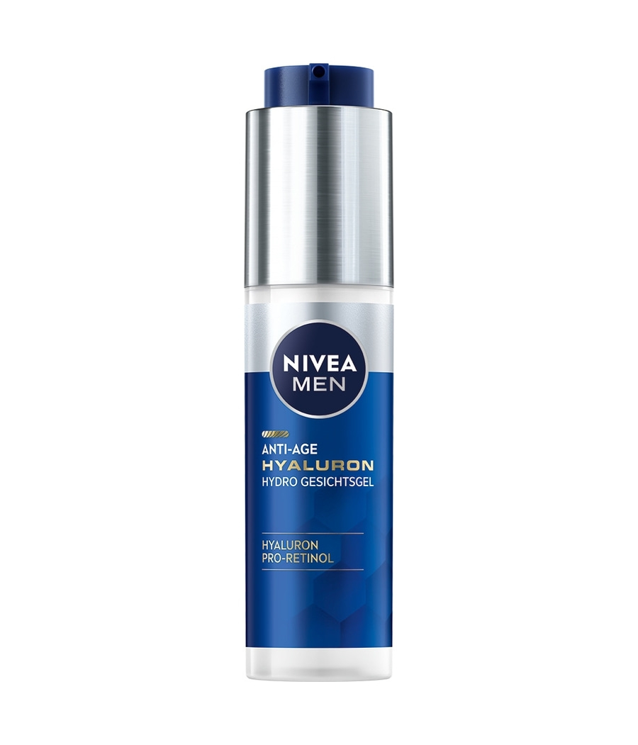 Nivea Men Anti-Age Hyaluron Hydro Gesichtsgel, blaue Flasche, Produktbild