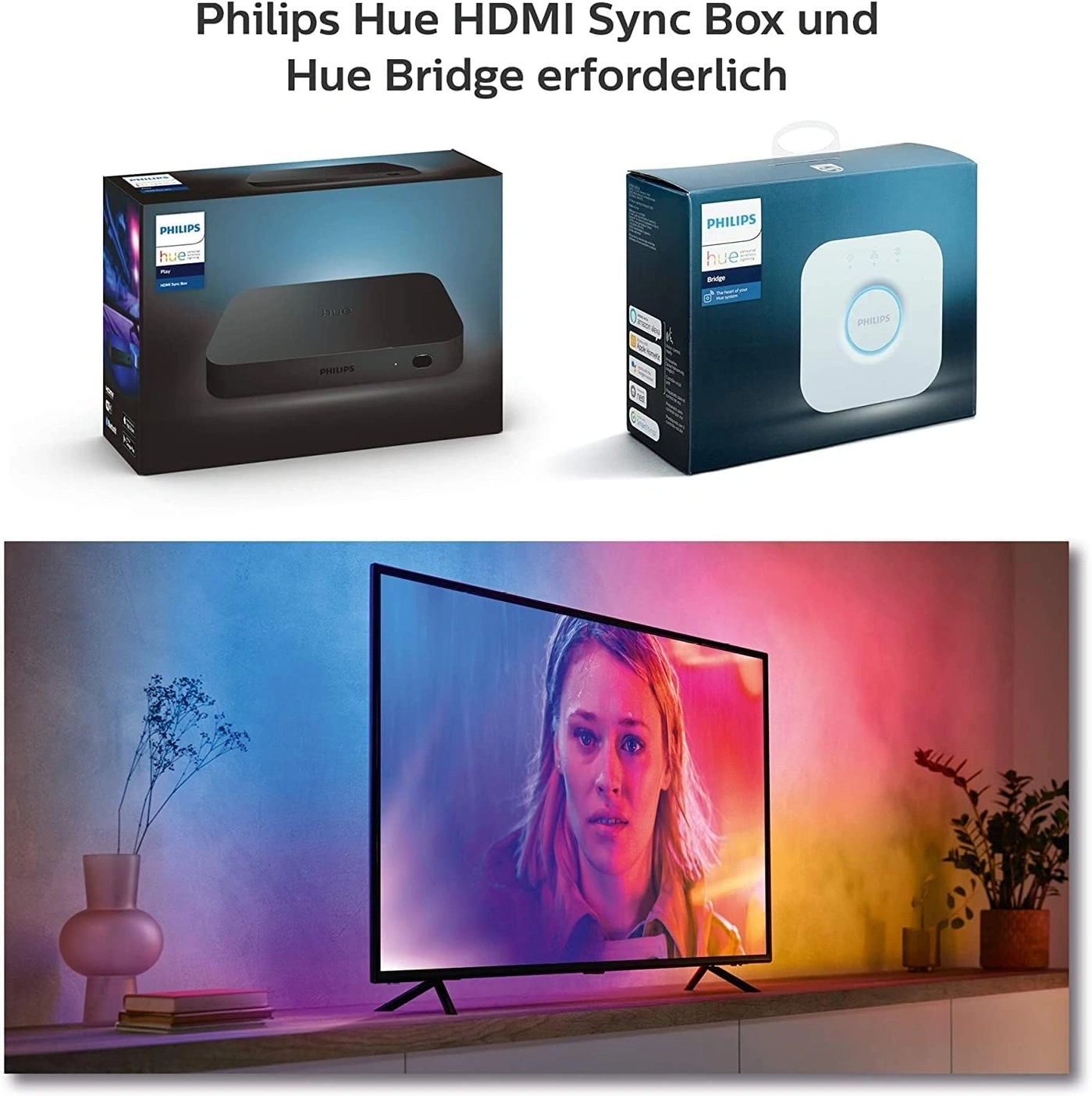 PHILIPS Hue Play Gradient TV Lightstrip 55 Zoll White & Color Ambiance NEU