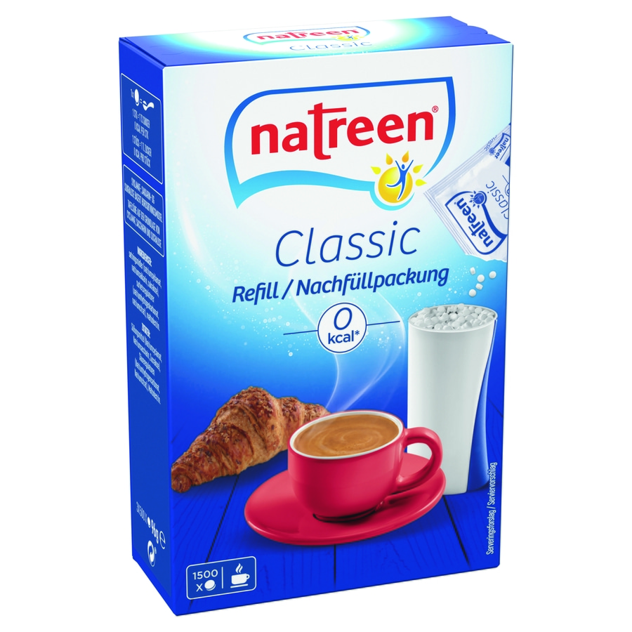 NATREEN® Süßstoff Classic Feine Süße Refill 6x1500 Stück Tafelsüße Nachfüllpack