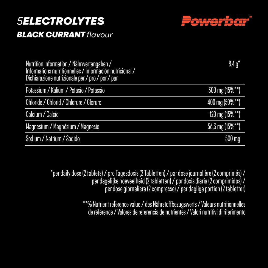 POWERBAR 5 Electrolytes Schwarze Johannisbeere Brausetabletten 120 Stück
