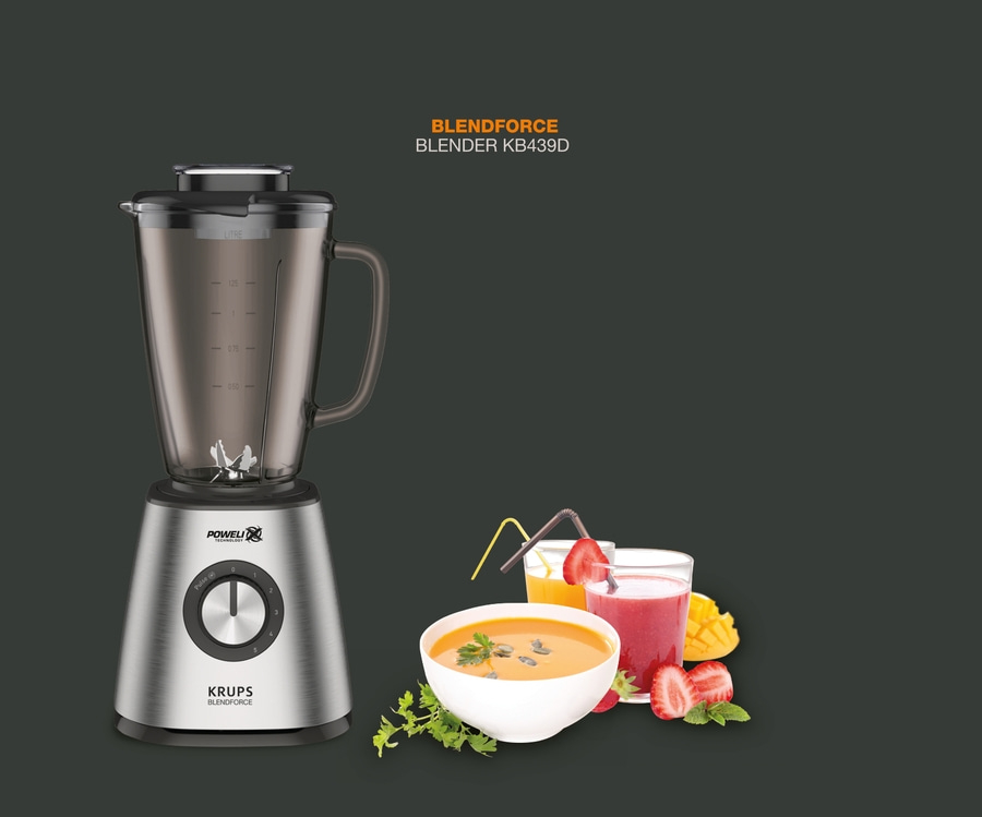 KRUPS Mixer Blendforce+ 800 Watt 5 Stufen Standmixer Smoothie Maker Ice Crusher