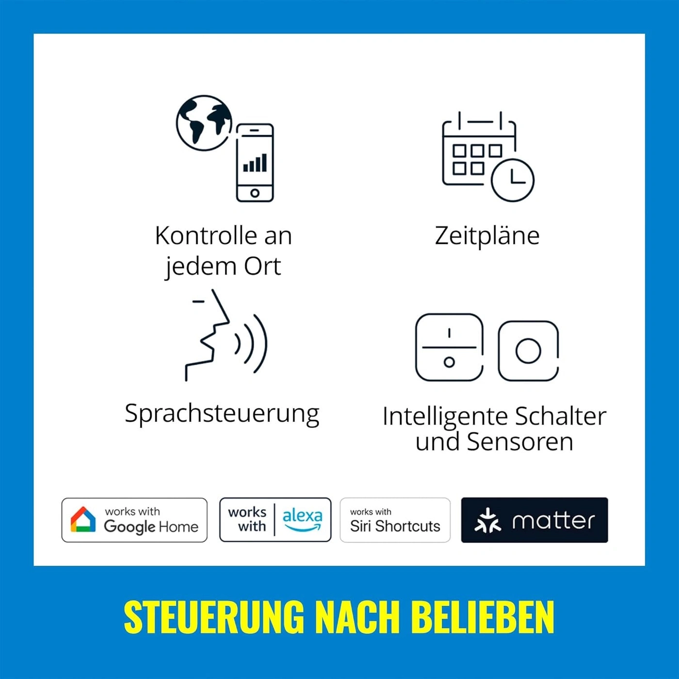 Intelligente Haussteuerung mit App, Zeitplänen, Sprachsteuerung und Sensoren
