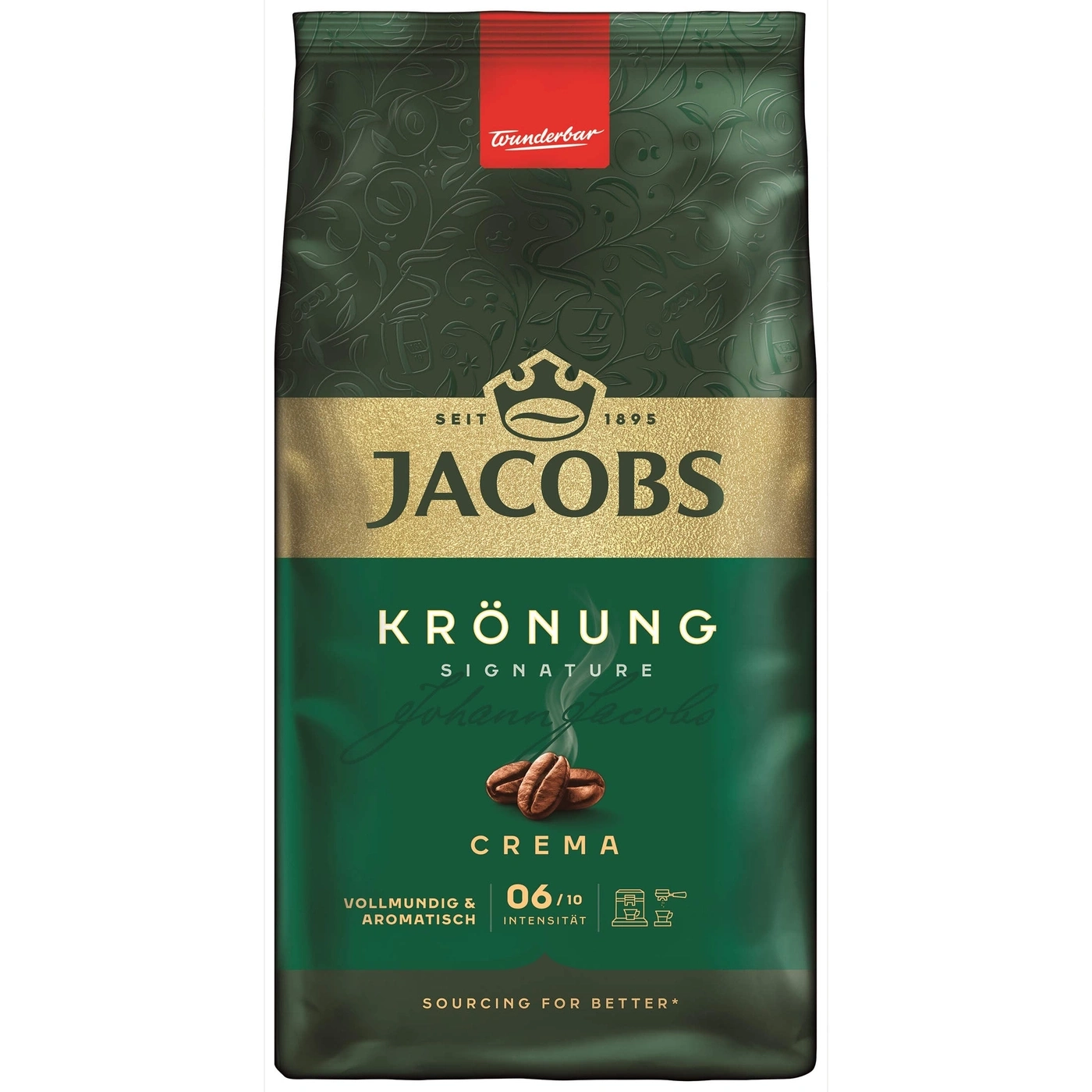 JACOBS Kaffeebohnen Krönung Crema 2 x 1 kg ganze Kaffee Bohnen geröstet Röstung