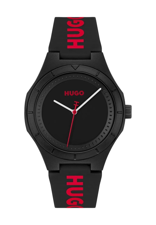 HUGO Herren Armbanduhr #LIT FOR HIM 1530343 Quarz Mineralglas schwarz 42mm