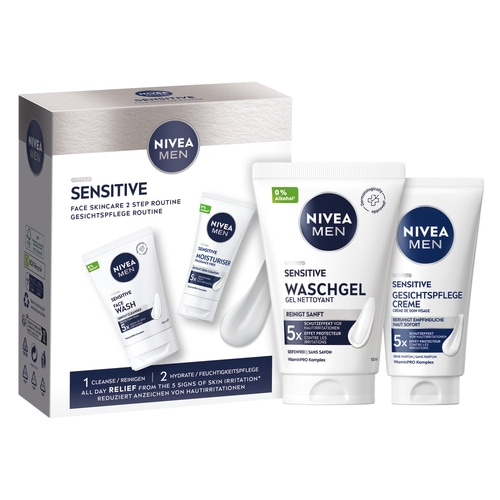 NIVEA MEN Sensitive Gesichtspflege Set Waschgel 100 ml + Gesichtscreme 50 ml NIVEA MEN Sensitive Gesichtspflege Set Waschgel 100 ml + Gesichtscreme 50 ml