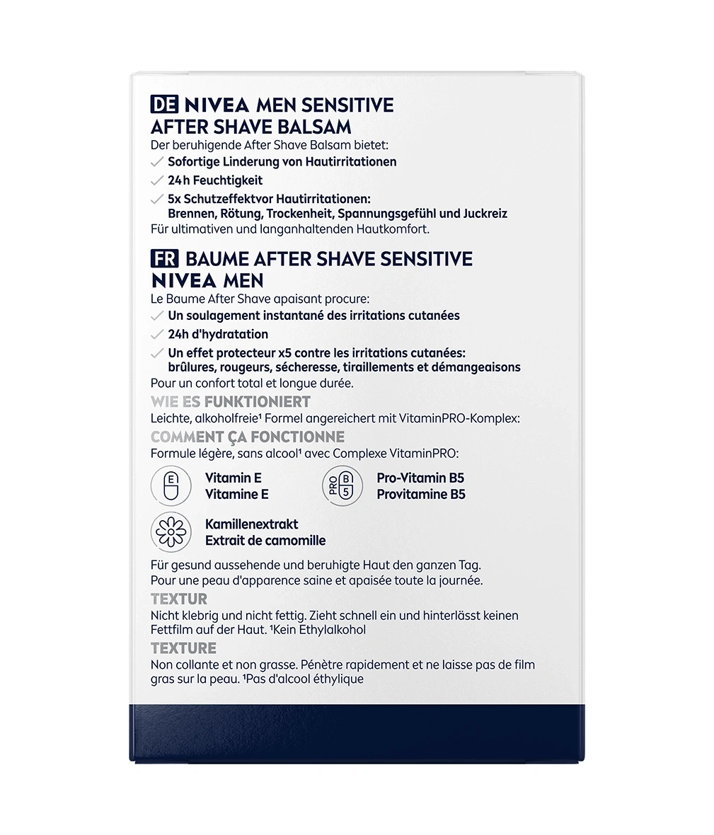 NIVEA MEN SENSITIVE AFTER SHAVE BALSAM mit Hautberuhigungsformel.