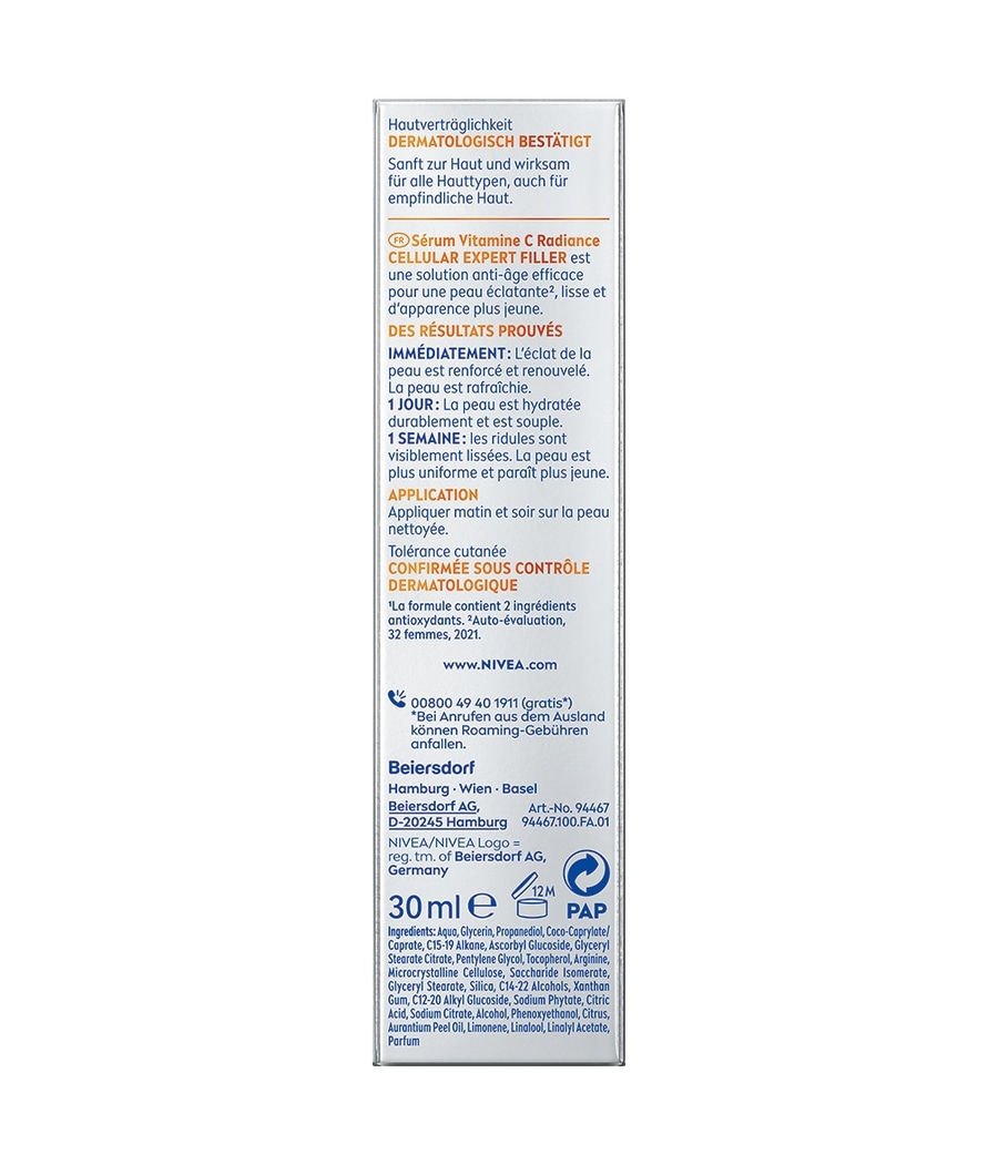 NIVEA CELLULAR Expert Filler Vitamin C Radiance Serum 30 ml + Serum Fluid 30 ml